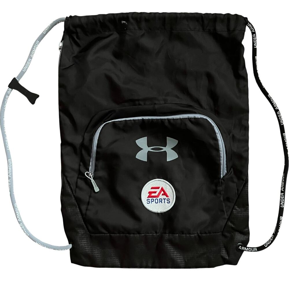 Under Armour Black Logo Print Sackpack Bag, 15.5"x20"